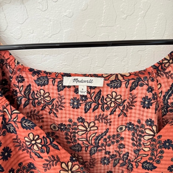 Madewell Blouse Puff Sleeve Peplum Top in Cavoli Floral cotton Small - Picture 6 of 8
